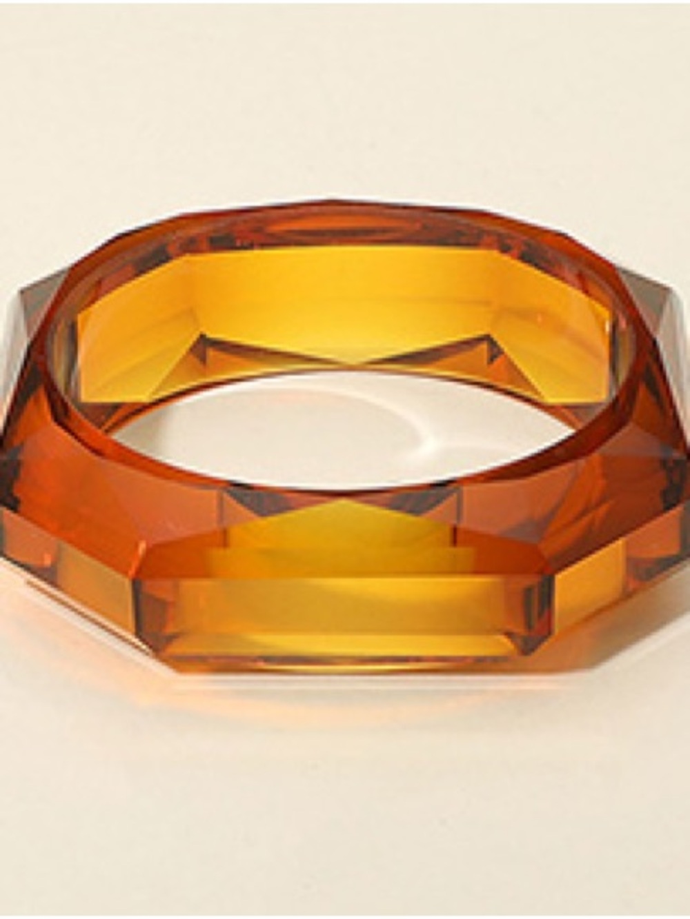 Faceted Amber Resin Bangle Bracelet